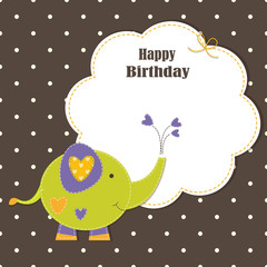 Cute baby background with elephant