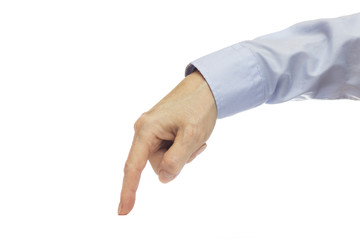 Finger pressing imaginary button