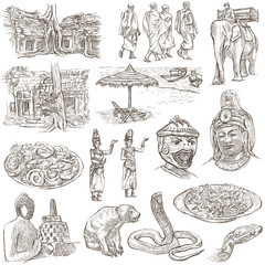 Cambodia - An hand drawn illustrations. Frehand pack.