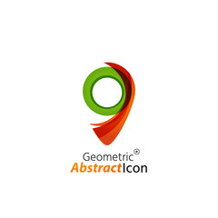 Abstract geometric business corporate emblem - map tag