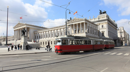 Fototapeta premium wiedeński parlament tramwaj 7548-f15