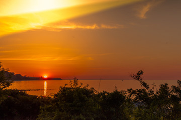 Sonnenuntergang in der Strander Bucht