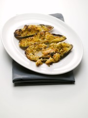 Mussels au gratin