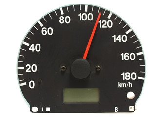 Automotive speedometer on a white background
