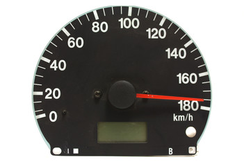 Automotive speedometer on a white background
