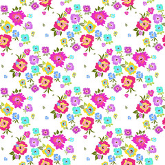 Seamless pattern with poppies on a white background