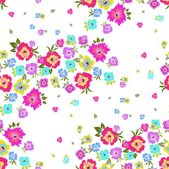 Seamless pattern with poppies on a white background