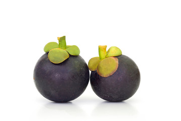 Beautiful fresh mangosteen isolate on white background