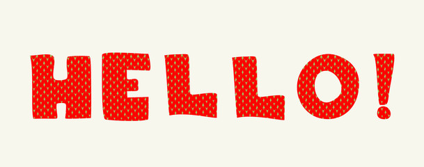 Hello letters knitted card vector illustration