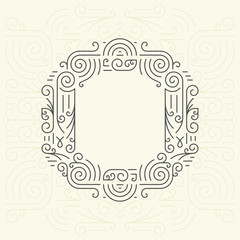 Golden Monogram Design element for Labels and Badges. Letter O