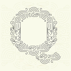 Golden Monogram Design element for Labels and Badges. Letter P