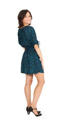 Beautiful woman doing different expressions in different sets of clothes: posing