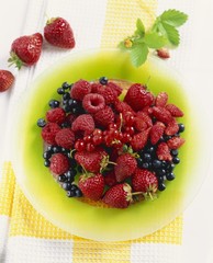 Plate of fresh berry salad