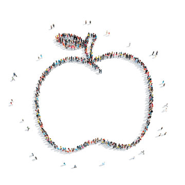 group  people  shape  apple cartoon