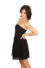 Beautiful woman doing different expressions in different sets of clothes: backache