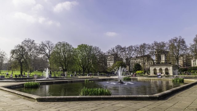 Time lapse of the fountain in the Italian garden in Hyde Park in London