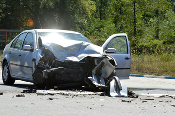 Crash where two cars are involved
