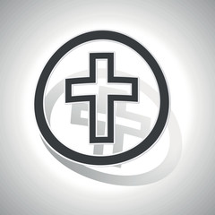 Christian cross sign sticker, curved