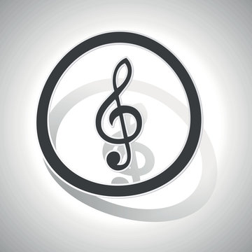 Curved music sign icon