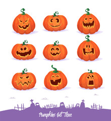 Set pumpkins for Halloween