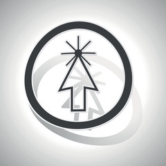 Arrow cursor sign sticker, curved