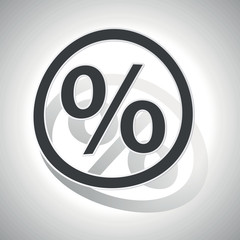 Percent sign sticker, curved