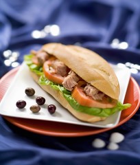 Tuna and tomato sandwich