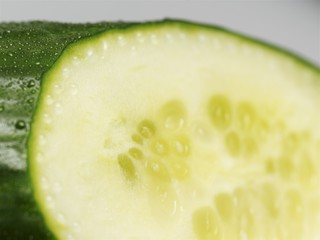 Cucumber showing a cut surface (close-up)