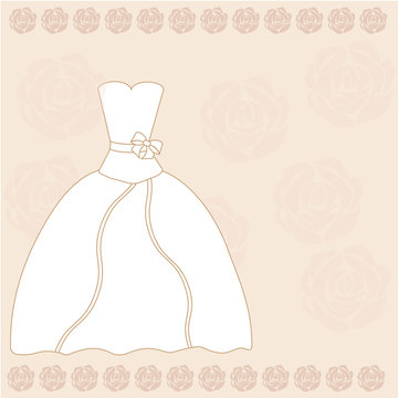 Vector wedding picture of wedding dress