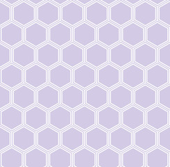Vector seamless abstract texture of hexagons lilac