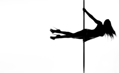pole dance woman silhouette