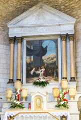 altar in the church of the first miracle, Kefar Cana