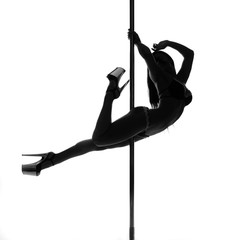 pole dance woman silhouette
