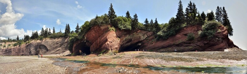 St Martins' sea caves in the Bay of Fundy - New Brunswick, Canada