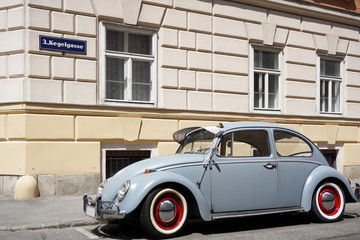 Grey retro car