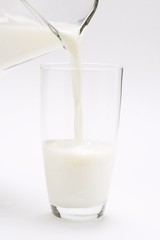 Pouring milk into a glass