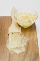 Melted butter with pastry brush