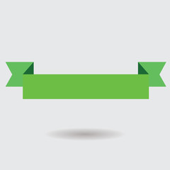 Green realistic detailed curved paper sale banner. Ribbon. Vector illustration