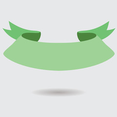 Green realistic detailed curved paper sale banner. Ribbon. Vector illustration