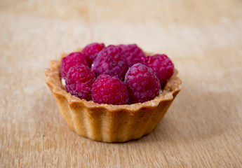 Fruit basket  with raspberries and custard. Gluten free. 