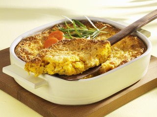 Carrot and spinach bake in baking dish