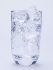 Glass of water with ice cubes