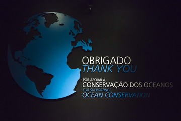Thank you message at the end of Lisbon Oceanarium for visiting it