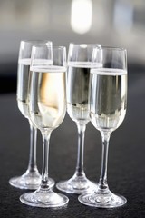 Four glasses of champagne