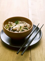 Squid with vegetables and noodles