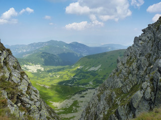 Fototapeta na wymiar View through two rock peaks