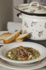 Barley soup with pork