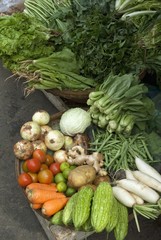 Asian vegetables at a market in Thailand