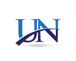 UN Letter Logo Swoosh