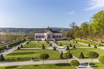 stifts park with garden pavillion at famous convent in Melk